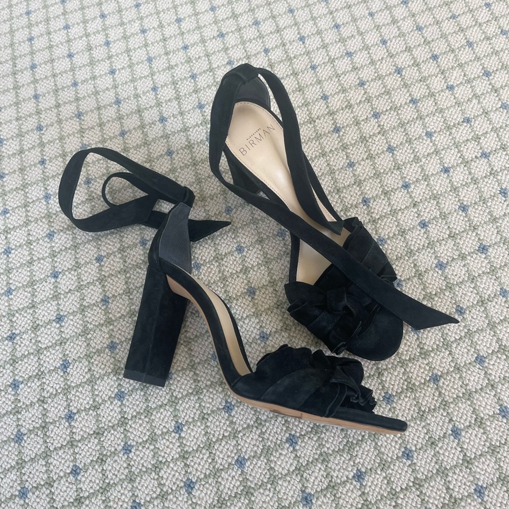 Alexandre Birman Black Suede Heels size 36.5. Like new